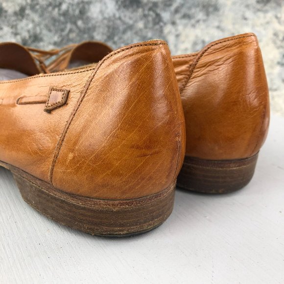 Cole Haan Men's Size 10.5 Brown Closed Moc Toe Tie Detail Slip On Loafers Shoes - Picture 5 of 13